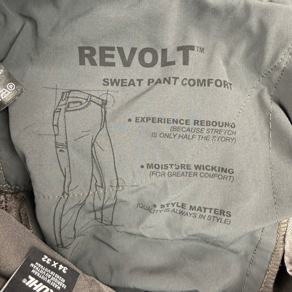 KUHL Pants Mens Fits‎ 34x28 Gray Revolt Sweat Pant Stretch Climbing Hiking - Picture 12 of 16